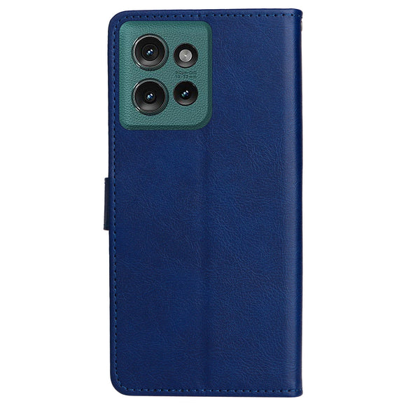 Motorola Edge 50 Wallet Flip Cover i læder m. Pung - Blå