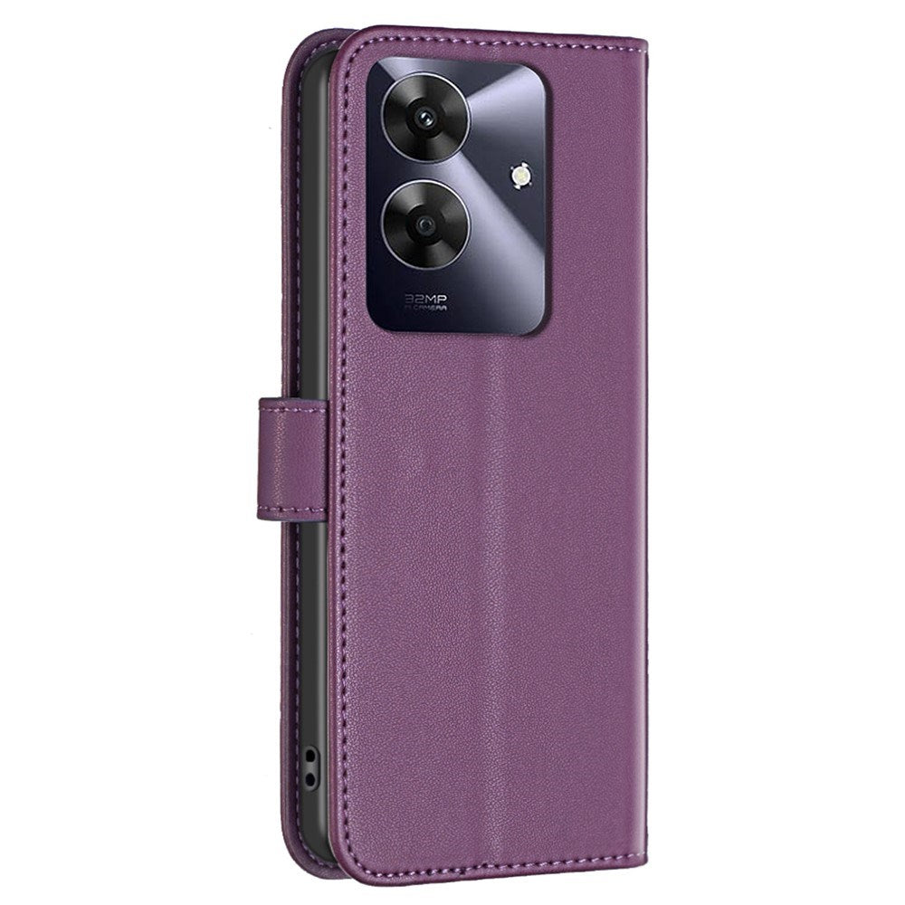 Realme Note 60 / 60x (4G) / C63 (4G) / C61 (4G) Kunstlæder Cover m. Ståfunktion & Kortholder - Lilla