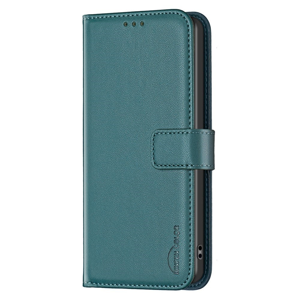 Realme Note 60 / 60x (4G) / C63 (4G) / C61 (4G) Kunstlæder Cover m. Ståfunktion & Kortholder - Grøn