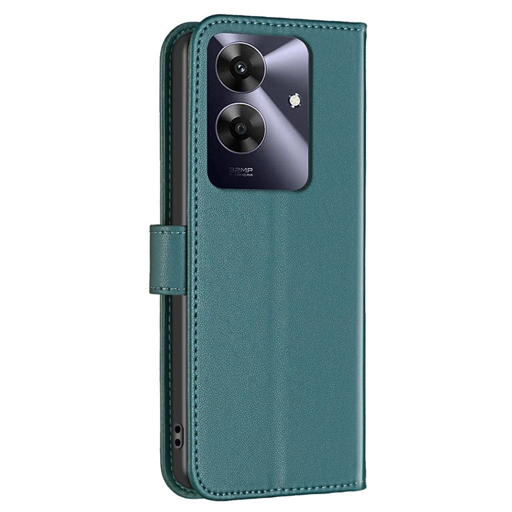 Realme Note 60 / 60x (4G) / C63 (4G) / C61 (4G) Kunstlæder Cover m. Ståfunktion & Kortholder - Grøn