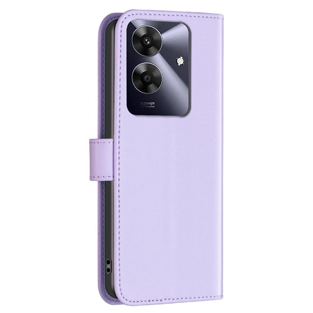 Realme Note 60 / 60x (4G) / C63 (4G) / C61 (4G) Kunstlæder Cover m. Ståfunktion & Kortholder - Lavendel
