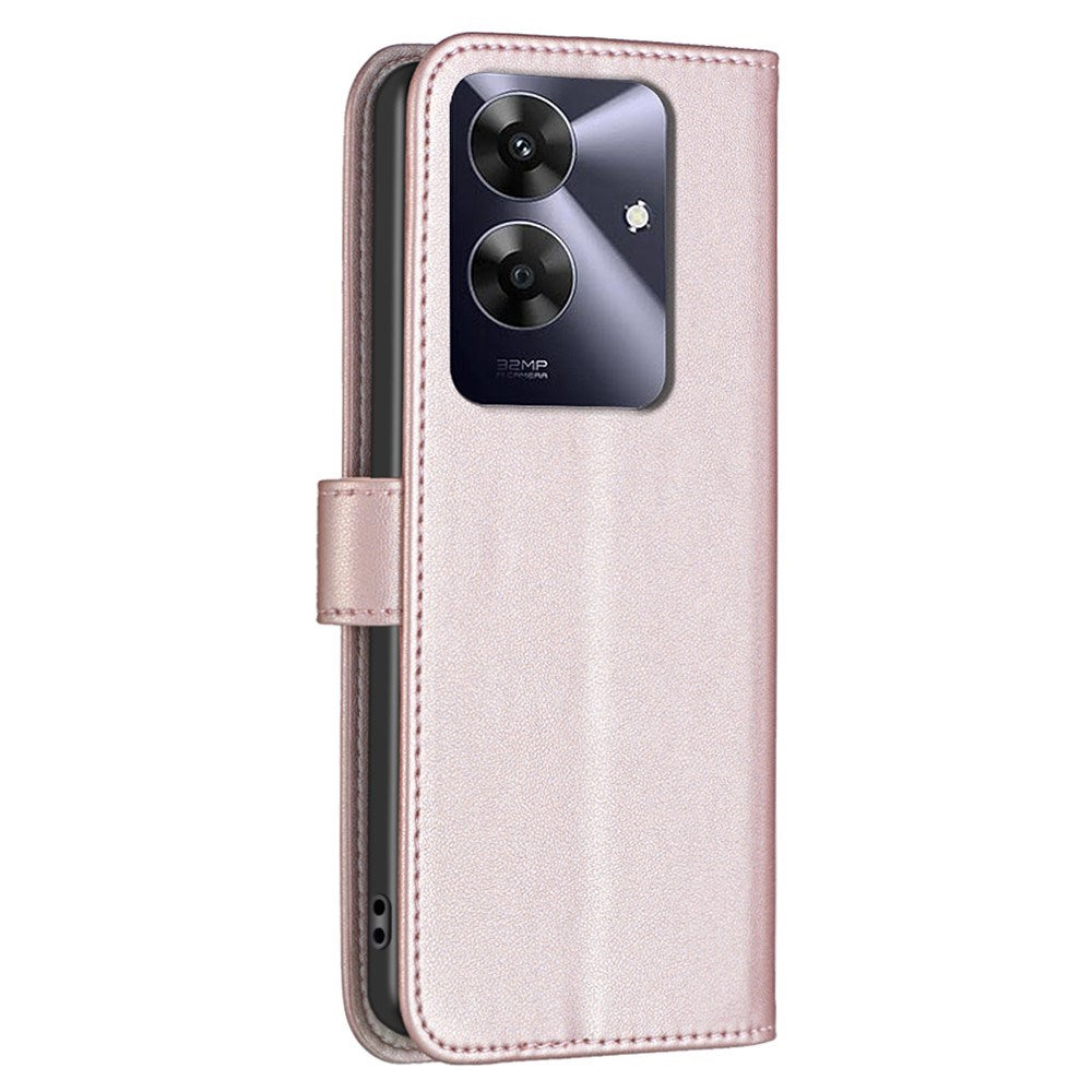 Realme Note 60 / 60x (4G) / C63 (4G) / C61 (4G) Kunstlæder Cover m. Ståfunktion & Kortholder - Rose Gold