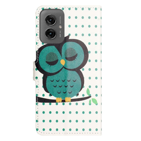 EIDERWOOD Motorola Moto G55 Flip Cover m. Kortholder og Ståfunktion - Sovende Ugle