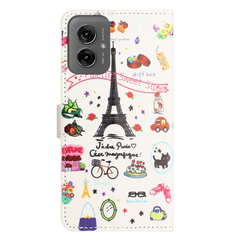 EIDERWOOD Motorola Moto G55 Flip Cover m. Kortholder og Ståfunktion - Eiffeltårnet