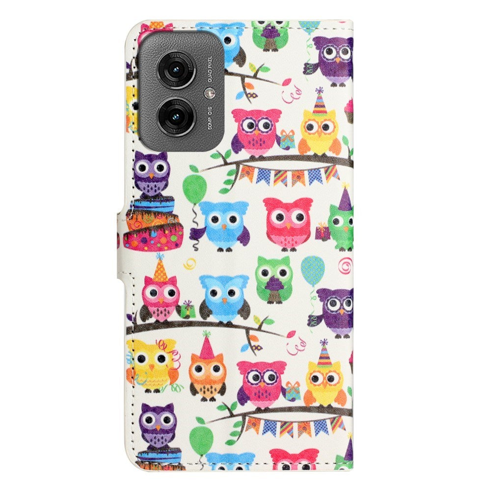 EIDERWOOD Motorola Moto G55 Flip Cover m. Kortholder og Ståfunktion - Ugler