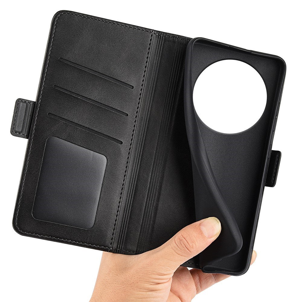 EIDERWOOD Xiaomi Redmi 14C / Poco C75 Kunstlæder Flip Cover m. Kortholder & Ståfunktion - Sort