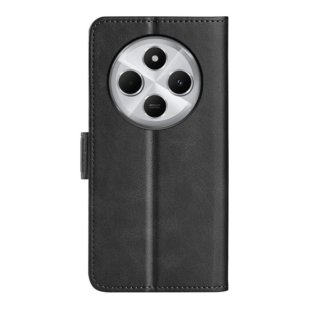 EIDERWOOD Xiaomi Redmi 14C / Poco C75 Kunstlæder Flip Cover m. Kortholder & Ståfunktion - Sort