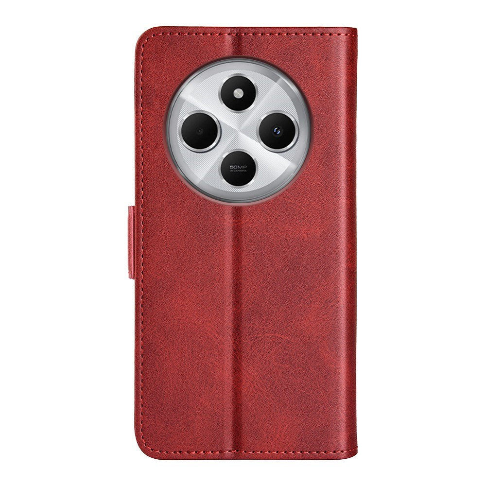 EIDERWOOD Xiaomi Redmi 14C / Poco C75 Kunstlæder Flip Cover m. Kortholder & Ståfunktion - Rød
