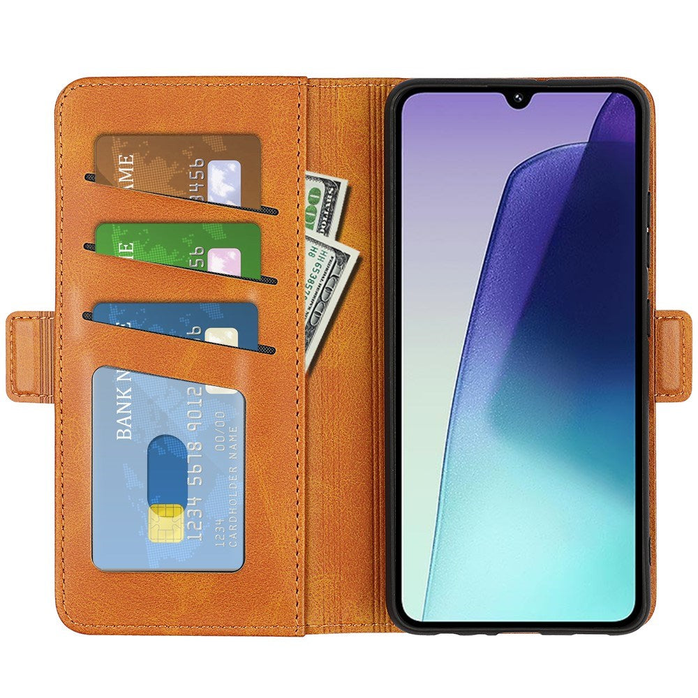 EIDERWOOD Xiaomi Redmi 14C / Poco C75 Kunstlæder Flip Cover m. Kortholder & Ståfunktion - Lysebrun