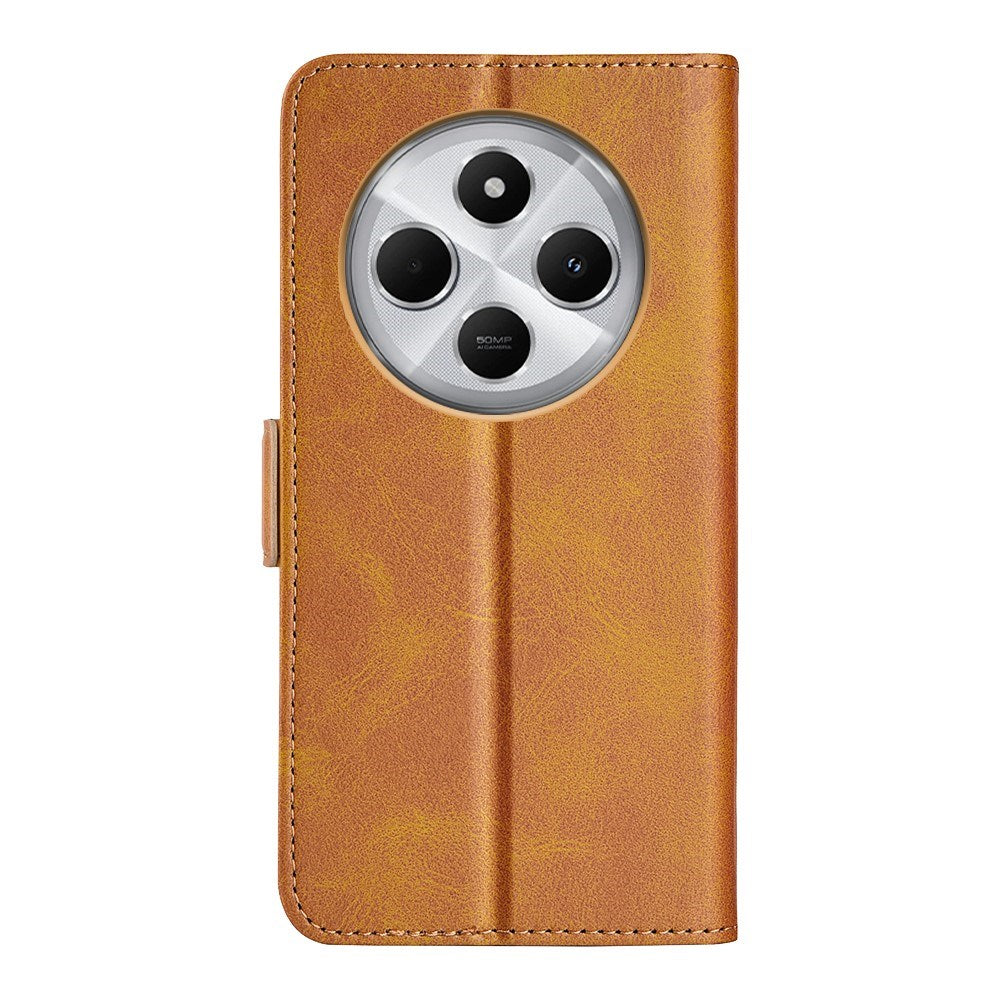 EIDERWOOD Xiaomi Redmi 14C / Poco C75 Kunstlæder Flip Cover m. Kortholder & Ståfunktion - Lysebrun