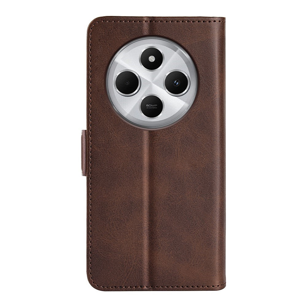 EIDERWOOD Xiaomi Redmi 14C / Poco C75 Kunstlæder Flip Cover m. Kortholder & Ståfunktion - Brun