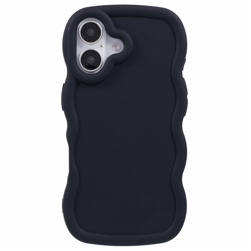 iPhone 16 EIDERWOOD Fleksibelt Plastik Wavy Cover - Sort