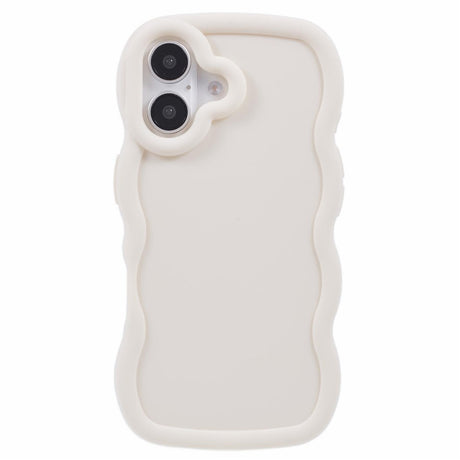 iPhone 16 EIDERWOOD Fleksibelt Plastik Wavy Cover - Hvid