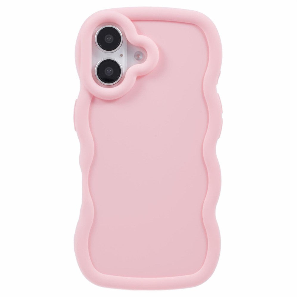 iPhone 16 EIDERWOOD Fleksibelt Plastik Wavy Cover - Lyserød