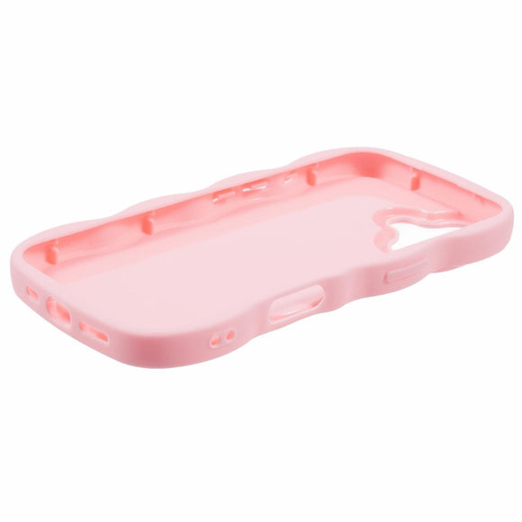 iPhone 16 EIDERWOOD Fleksibelt Plastik Wavy Cover - Lyserød