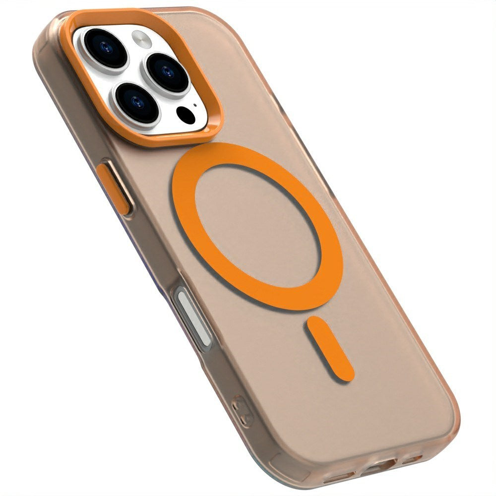 EIDERWOOD iPhone 16 Pro Hybrid Plast Cover - MagSafe Kompatibel - Gennemsigtig / Orange