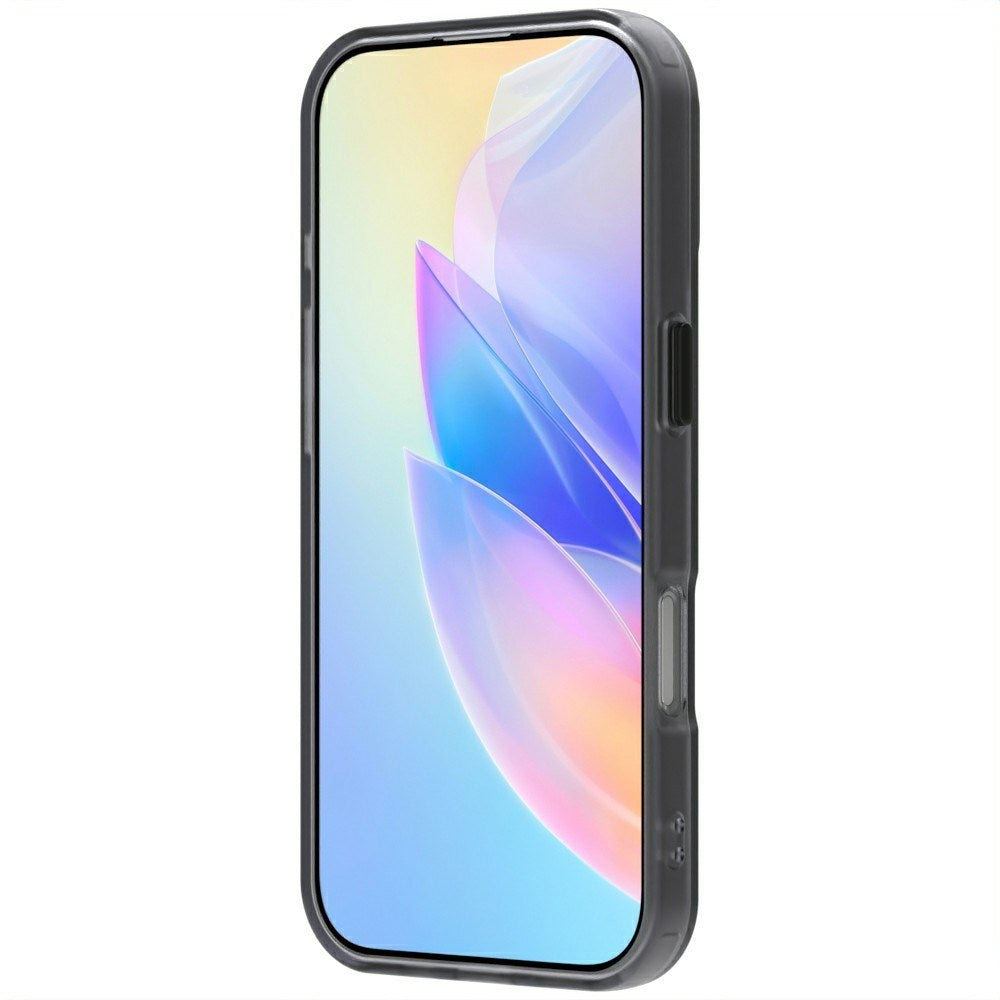 EIDERWOOD iPhone 16 Pro Hybrid Plast Cover - MagSafe Kompatibel - Gennemsigtig / Sort
