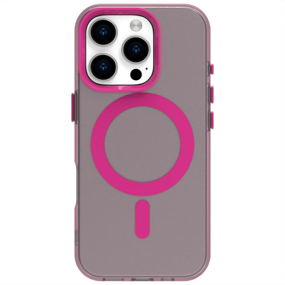 EIDERWOOD iPhone 16 Pro Hybrid Plast Cover - MagSafe Kompatibel - Gennemsigtig / Lyserød