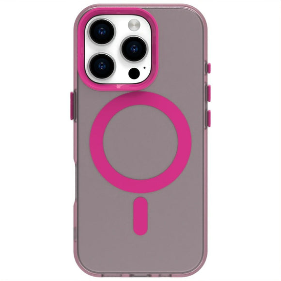 EIDERWOOD iPhone 16 Pro Hybrid Plast Cover - MagSafe Kompatibel - Gennemsigtig / Lyserød