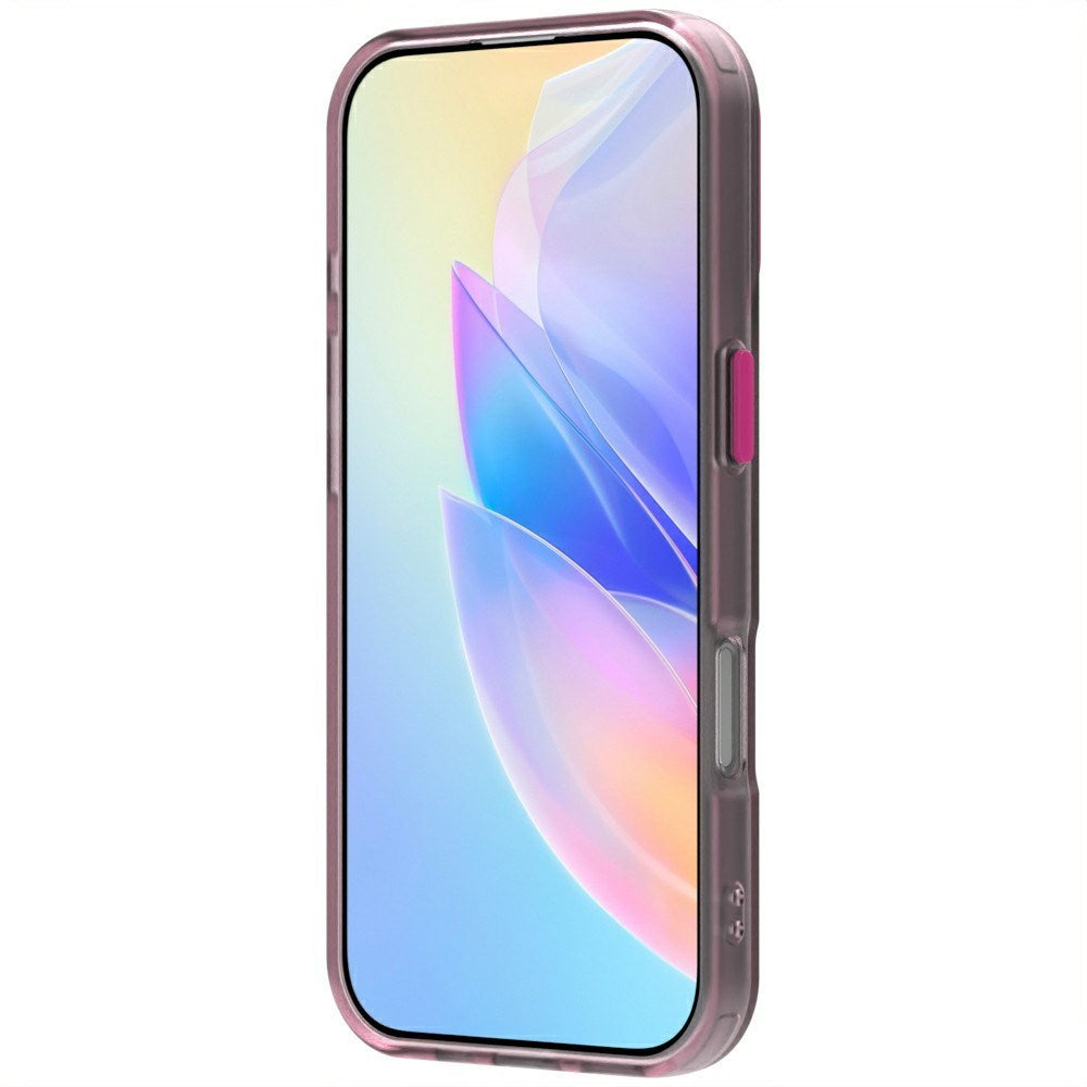 EIDERWOOD iPhone 16 Pro Hybrid Plast Cover - MagSafe Kompatibel - Gennemsigtig / Lyserød