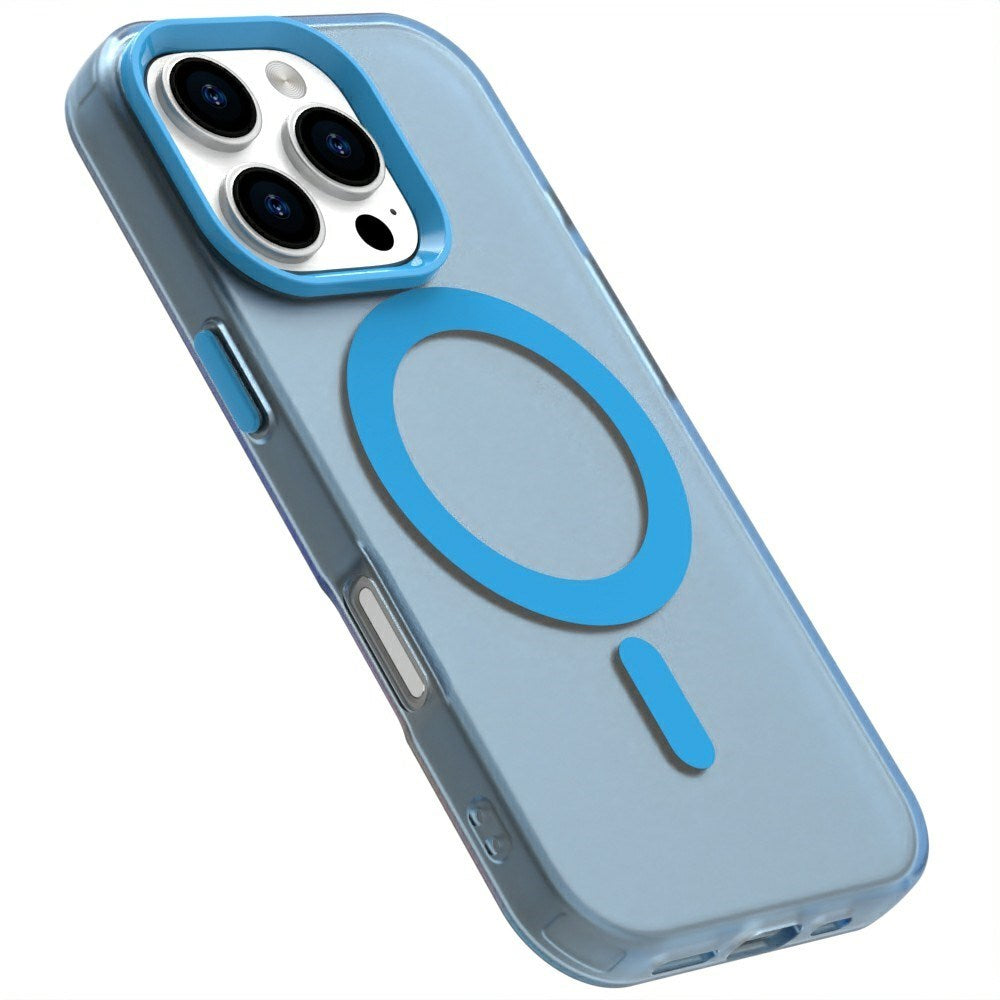 EIDERWOOD iPhone 16 Pro Hybrid Plast Cover - MagSafe Kompatibel - Gennemsigtig / Blå