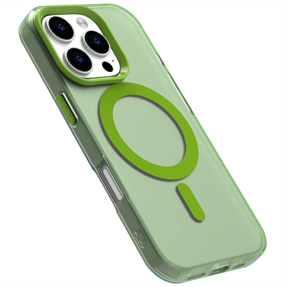 EIDERWOOD iPhone 16 Pro Hybrid Plast Cover - MagSafe Kompatibel - Gennemsigtig / Grøn