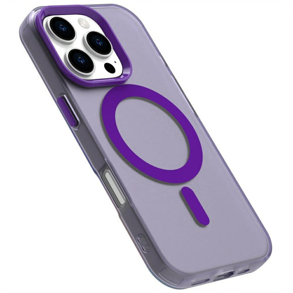EIDERWOOD iPhone 16 Pro Max Hybrid Plast Cover - MagSafe Kompatibel - Gennemsigtig / Lilla