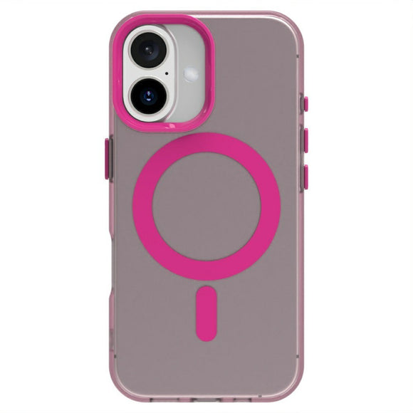 EIDERWOOD iPhone 16 Hybrid Plast Cover - MagSafe Kompatibel - Gennemsigtig / Lyserød