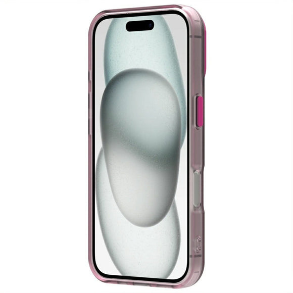 EIDERWOOD iPhone 16 Hybrid Plast Cover - MagSafe Kompatibel - Gennemsigtig / Lyserød