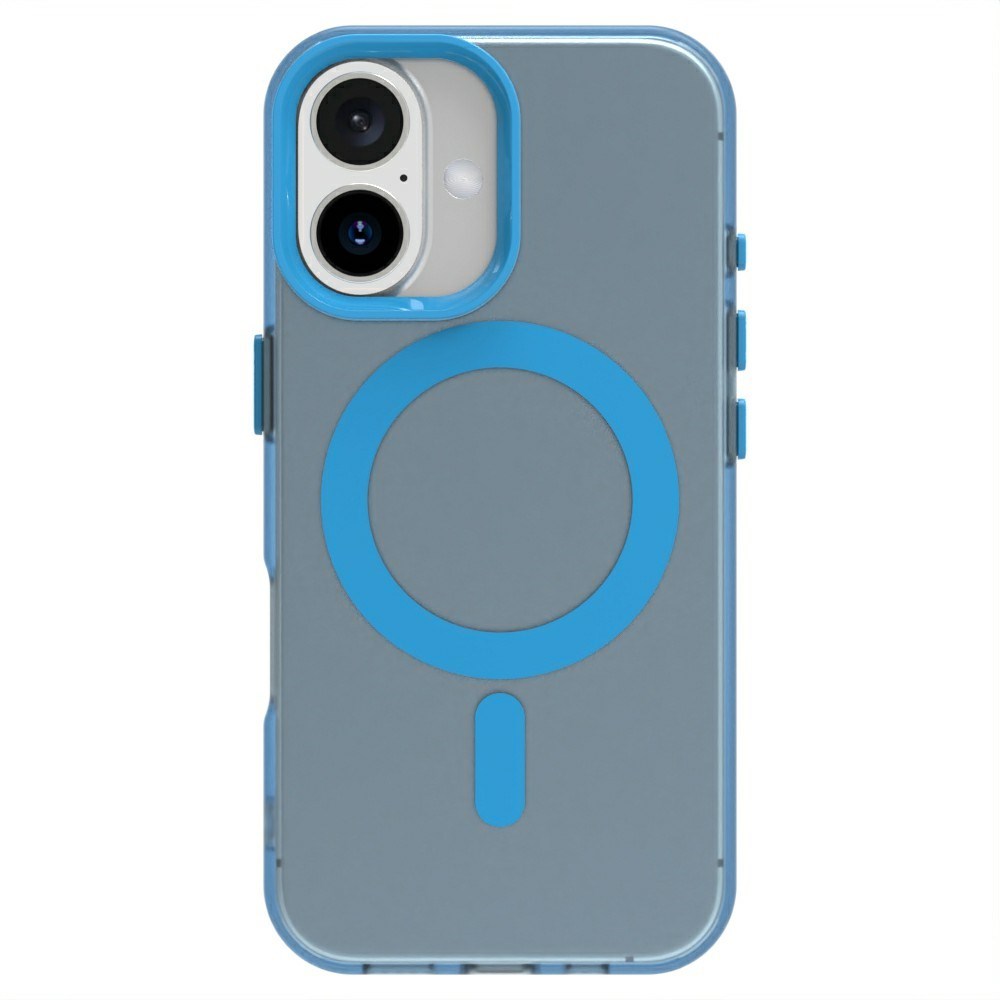EIDERWOOD iPhone 16 Hybrid Plast Cover - MagSafe Kompatibel - Gennemsigtig / Blå