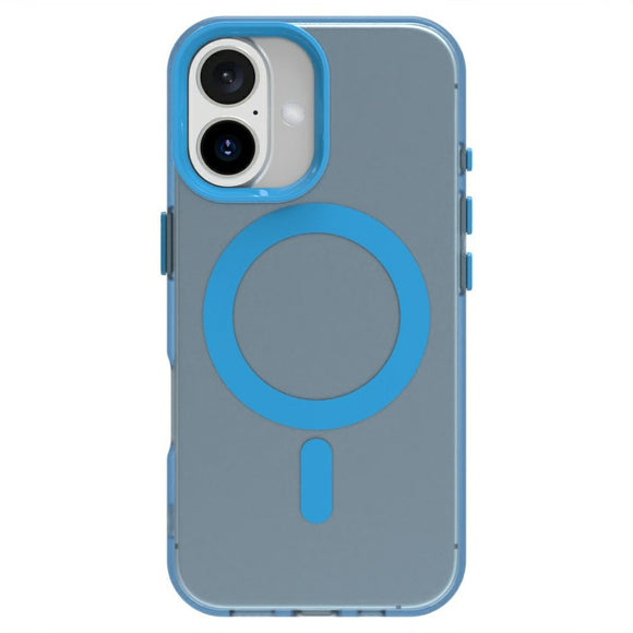 EIDERWOOD iPhone 16 Hybrid Plast Cover - MagSafe Kompatibel - Gennemsigtig / Blå