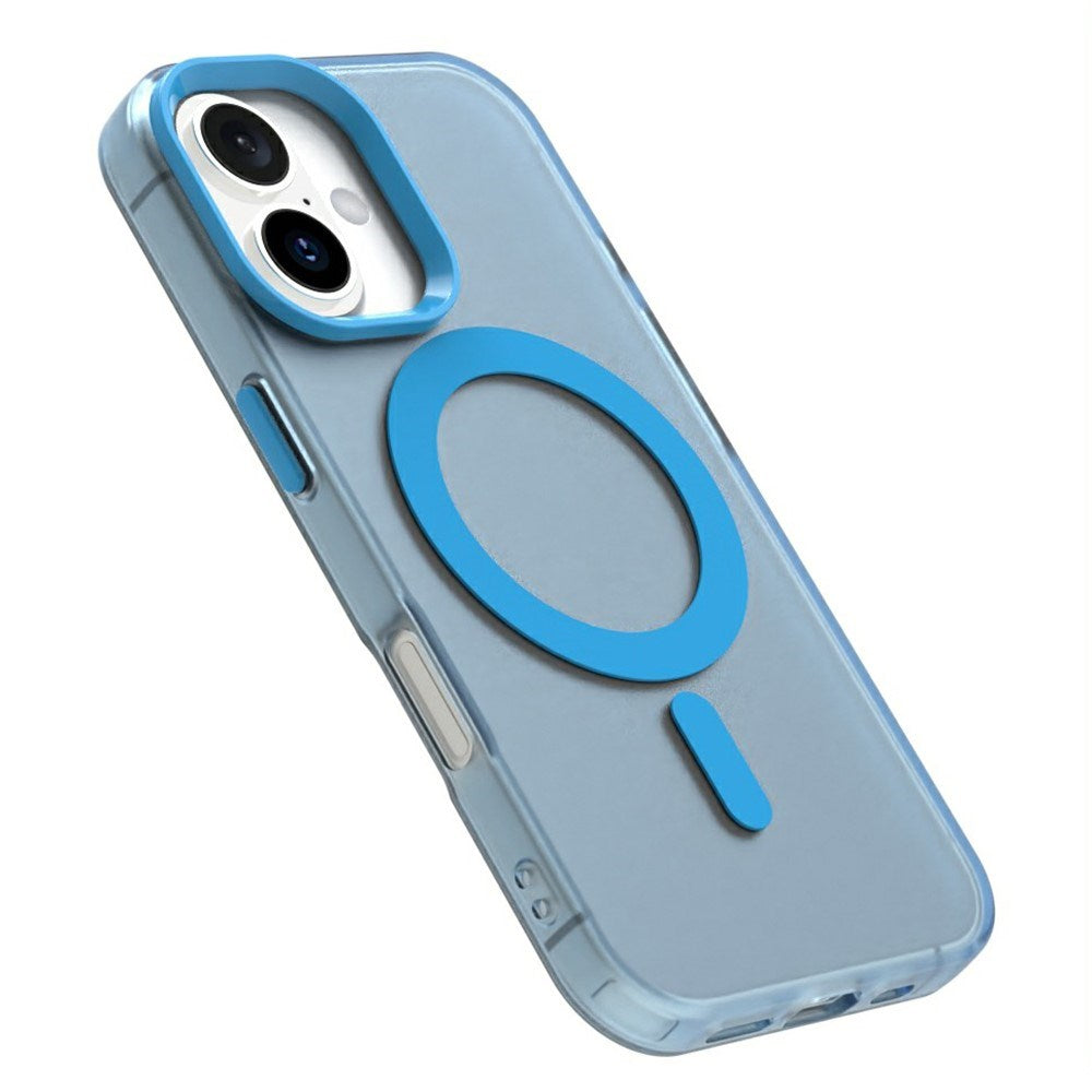EIDERWOOD iPhone 16 Hybrid Plast Cover - MagSafe Kompatibel - Gennemsigtig / Blå