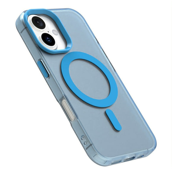 EIDERWOOD iPhone 16 Hybrid Plast Cover - MagSafe Kompatibel - Gennemsigtig / Blå