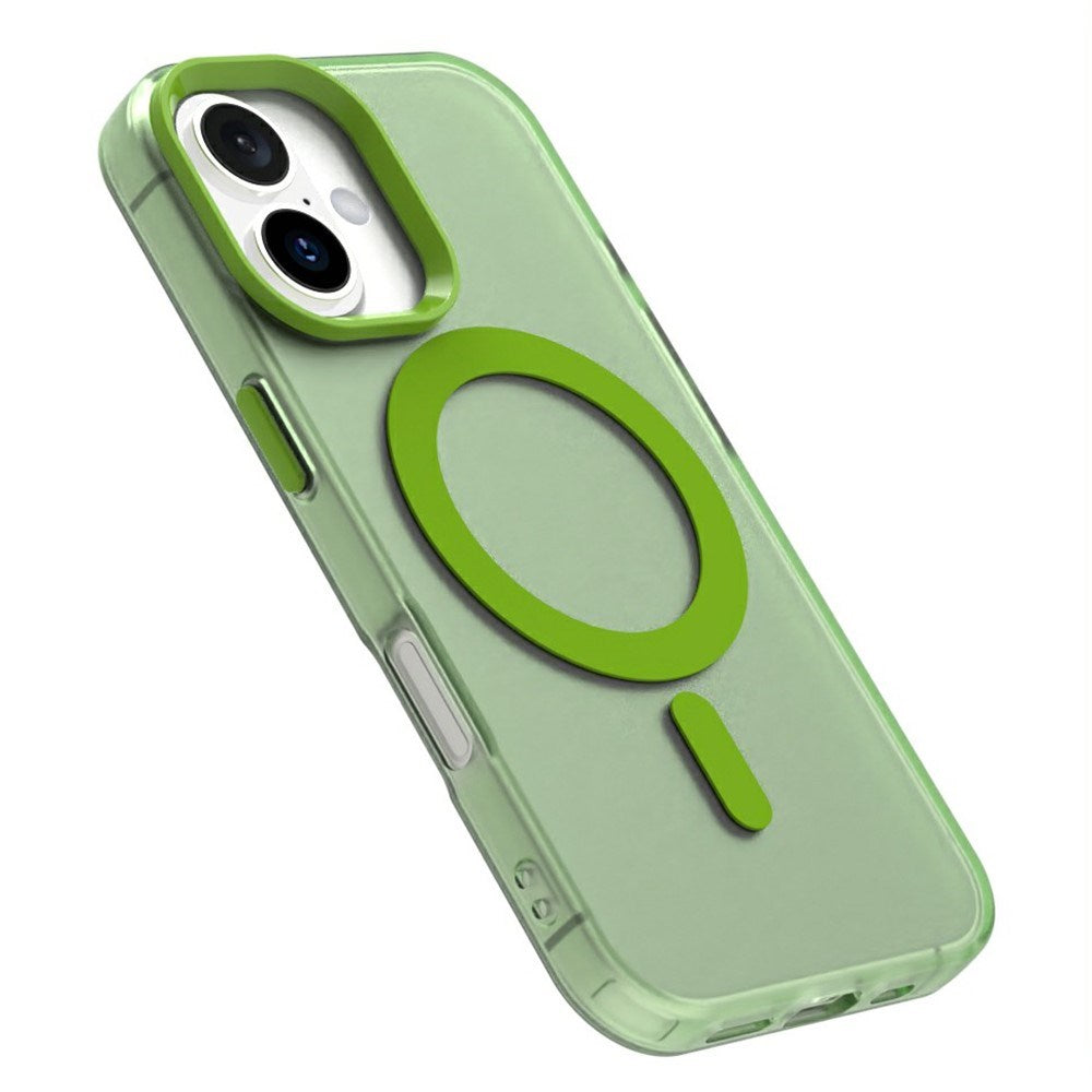 EIDERWOOD iPhone 16 Hybrid Plast Cover - MagSafe Kompatibel - Gennemsigtig / Grøn