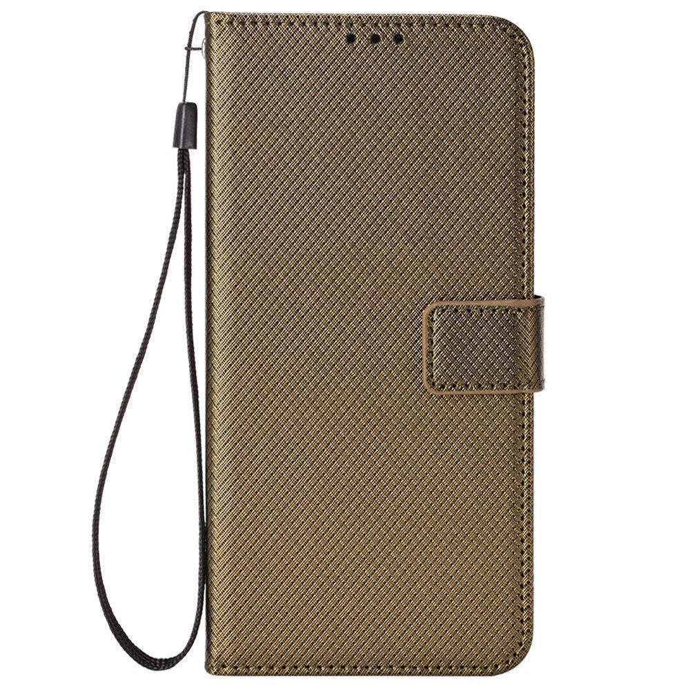 EIDERWOOD Motorola Edge 50 Neo (5G)/Moto S50 (5G)/ThinkPhone 25 (5G) Vegansk Læder Flip Cover m. Diamant Tekstur - Brun