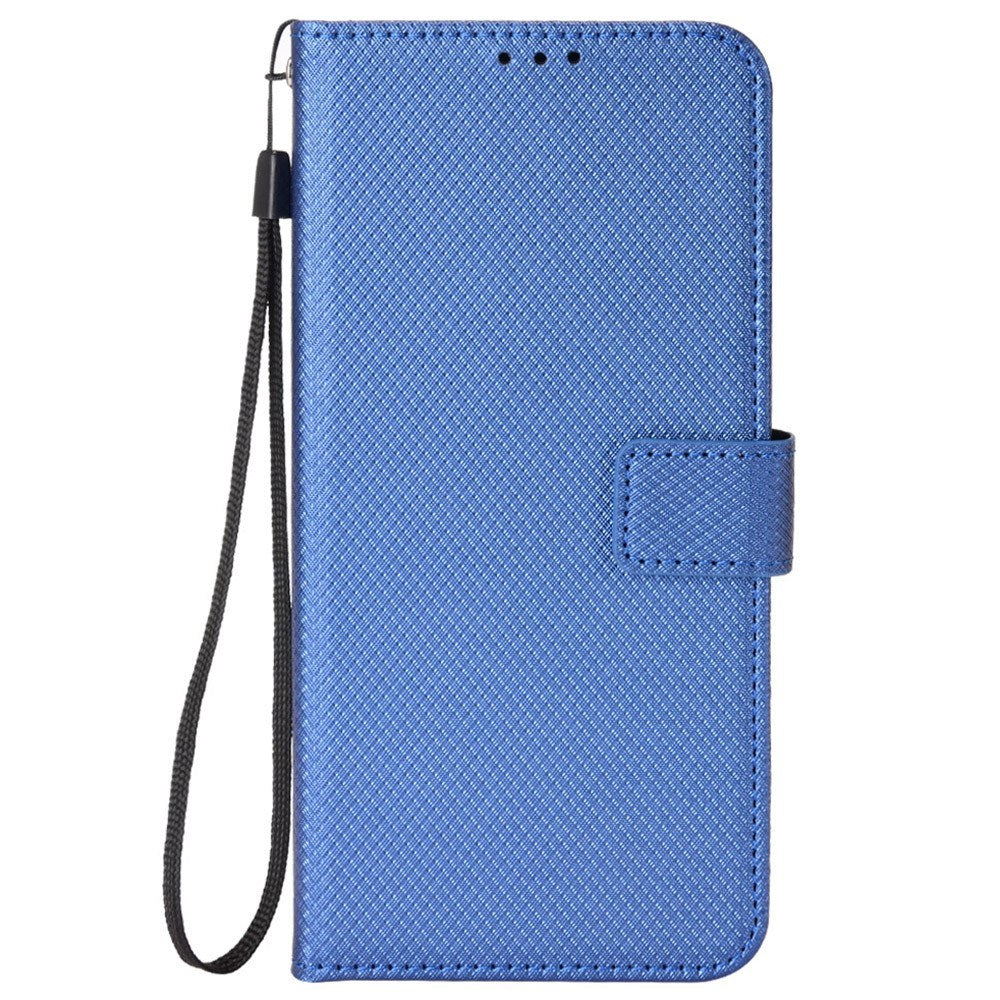 EIDERWOOD Motorola Edge 50 Neo (5G)/Moto S50 (5G)/ThinkPhone 25 (5G) Vegansk Læder Flip Cover m. Diamant Tekstur - Blå