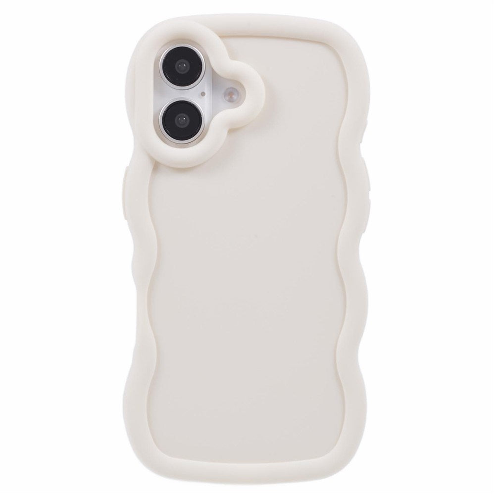 iPhone 16 Plus EIDERWOOD Fleksibelt Plastik Wavy Cover - Hvid