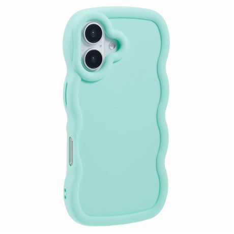 iPhone 16 Plus EIDERWOOD Fleksibelt Plastik Wavy Cover - Blå