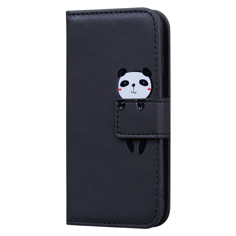 iPhone 16 Pro Kunstlæder Flip Cover m. Figur - Sort