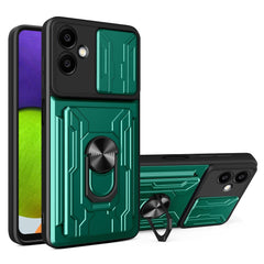 EIDERWOOD Samsung Galaxy A06 Magnetisk Håndværker Cover m. Kickstand - Cam Slider - Kortholder - Sort / Grøn