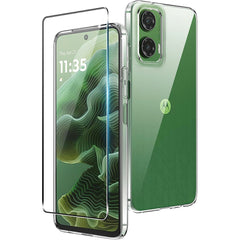 Motorola Moto G35 5G - Beskyttelsessæt med Blød Plast Etui og 2.5D Skærmbeskytter