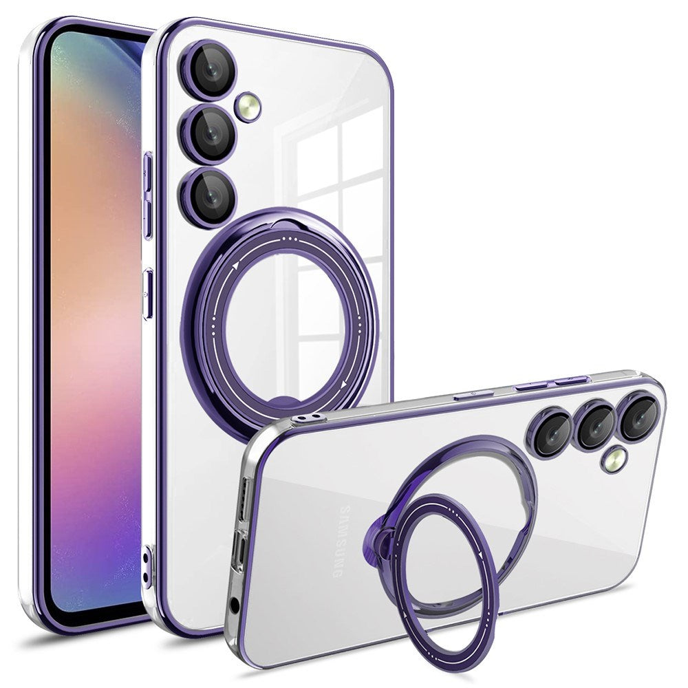 EIDERWOOD Samsung Galaxy A16 (4G/5G) Fleksibelt Plastik Cover m. Kickstand - MagSafe Kompatibel - Gennemsigtig/Lilla