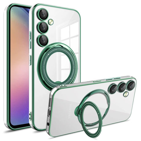 EIDERWOOD Samsung Galaxy A16 (4G/5G) Fleksibelt Plastik Cover m. Kickstand - MagSafe Kompatibel - Gennemsigtig/Grøn