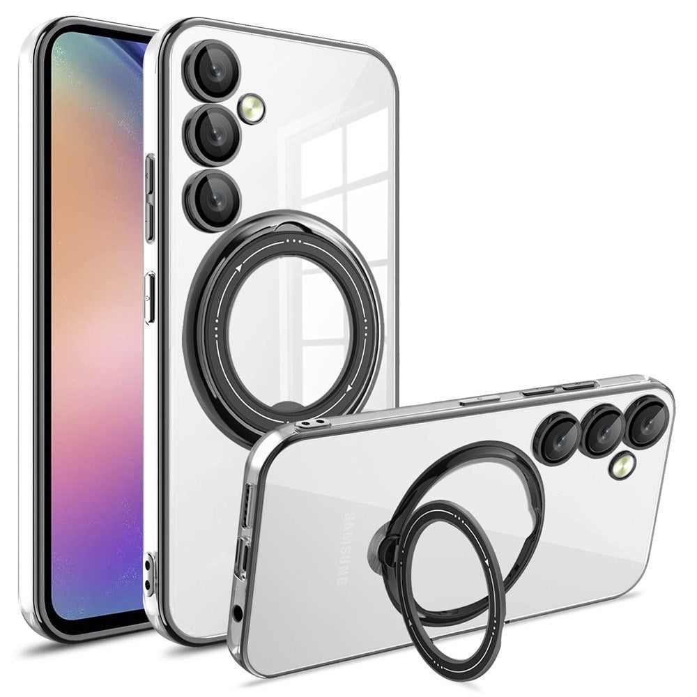 EIDERWOOD Samsung Galaxy A16 (4G/5G) Fleksibelt Plastik Cover m. Kickstand - MagSafe Kompatibel - Gennemsigtig/Sort