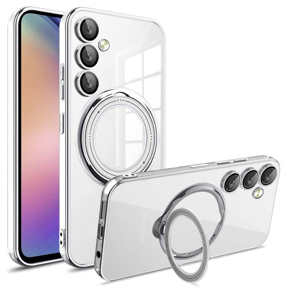 EIDERWOOD Samsung Galaxy A16 (4G/5G) Fleksibelt Plastik Cover m. Kickstand - MagSafe Kompatibel - Gennemsigtig/Sølv