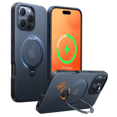 TORRAS iPhone 16 Pro Hybrid Plastik Cover m. Ståfunktion - MagSafe Kompatibel - Sort