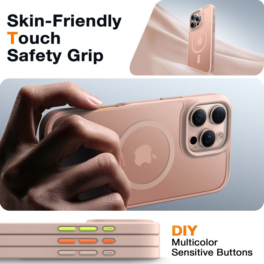 TORRAS iPhone 16 Pro Hybrid Cover - MagSafe Kompatibel - Rose Gold