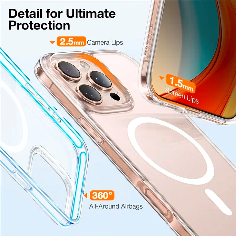 TORRAS iPhone 16 Pro Max Fleksibelt Plastik Cover - MagSafe Kompatibel - Gennemsigtig