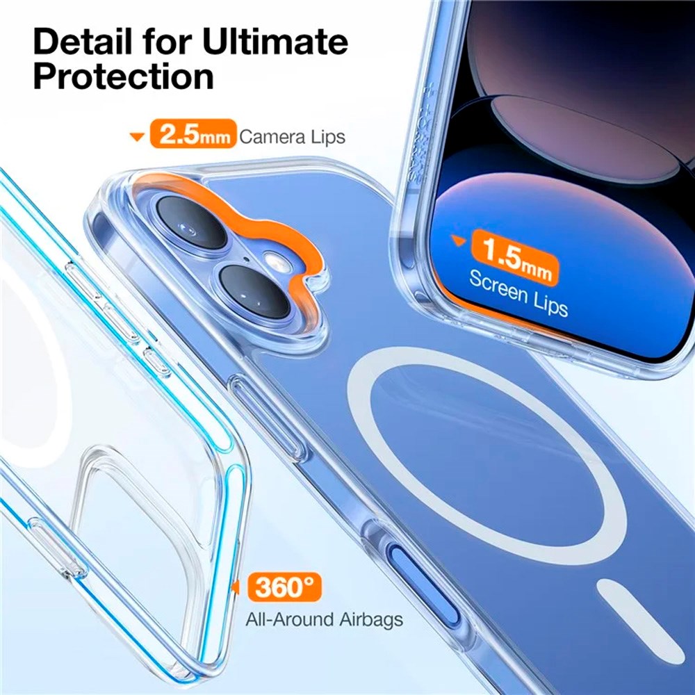 TORRAS iPhone 16 Fleksibelt Plastik Cover - MagSafe Kompatibel - Gennemsigtig