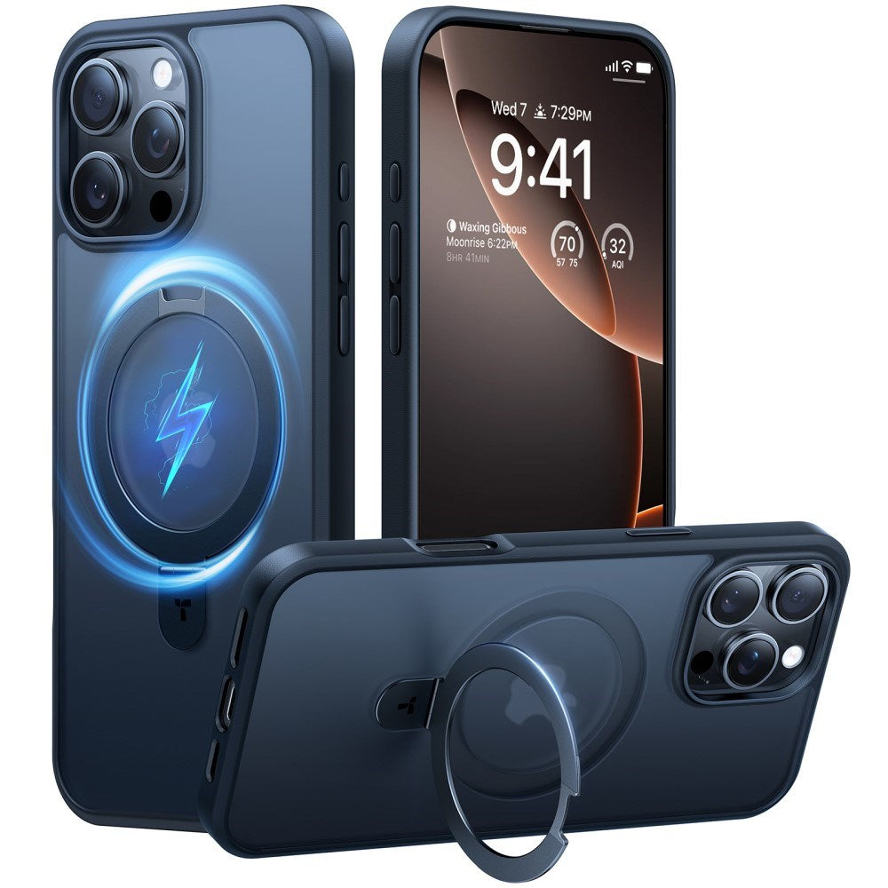 TORRAS iPhone 16 Pro Max Guardian Ostand Series Cover m. Kickstand - MagSafe Kompatibel - Sort